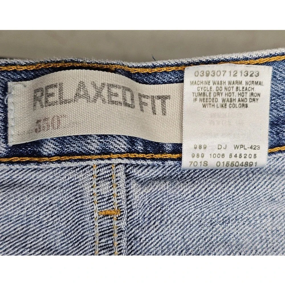 Levis 550 Relaxed Fit Jeans Mens 48x29 Medium Wash Blue Denim Tapered 100 Cotton